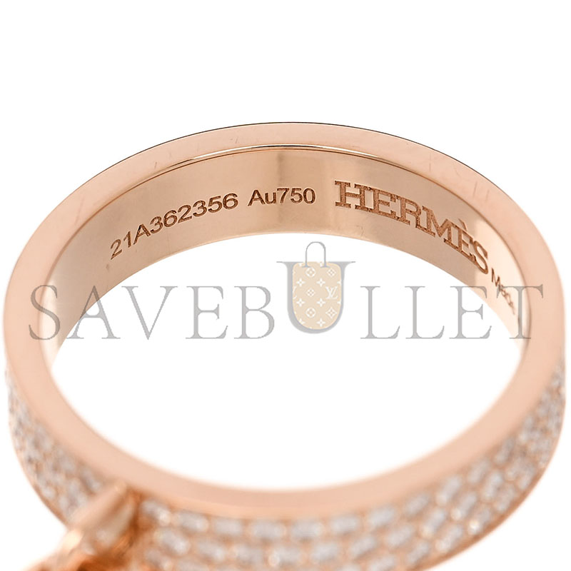 h**mes 8k rose gold Di*m*nd mm kelly clochette ring